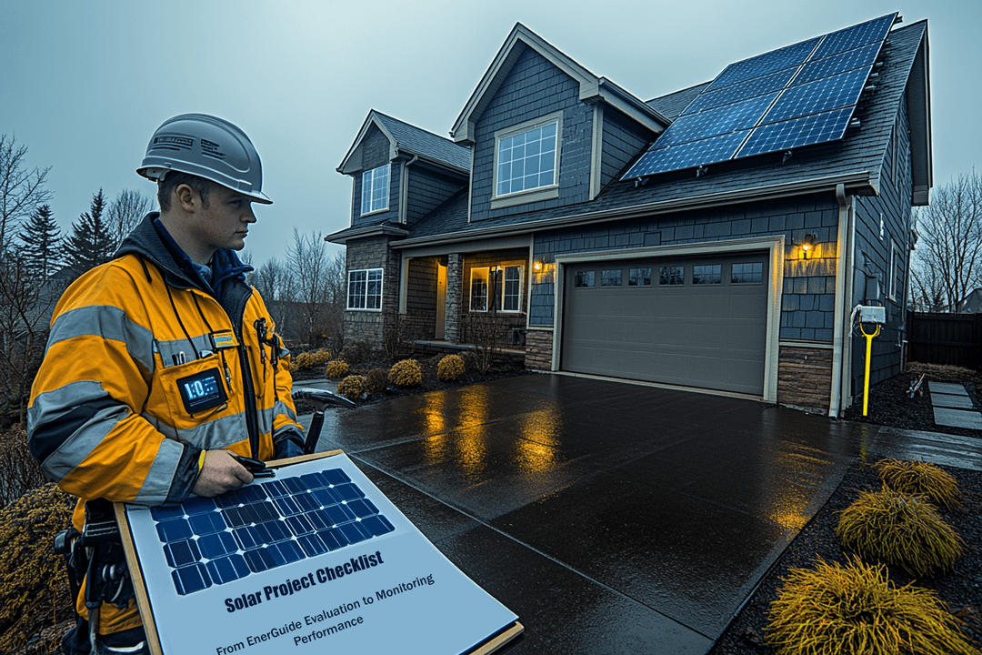 Solar panels on residential roof